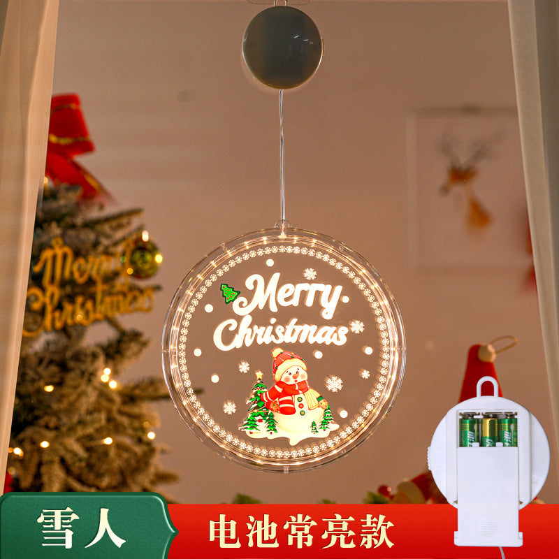 Cross-border Christmas LED Luminous Decoration Gift Window Creative Safety Knot Window Sticker Toy Gift Hanging Ornament
