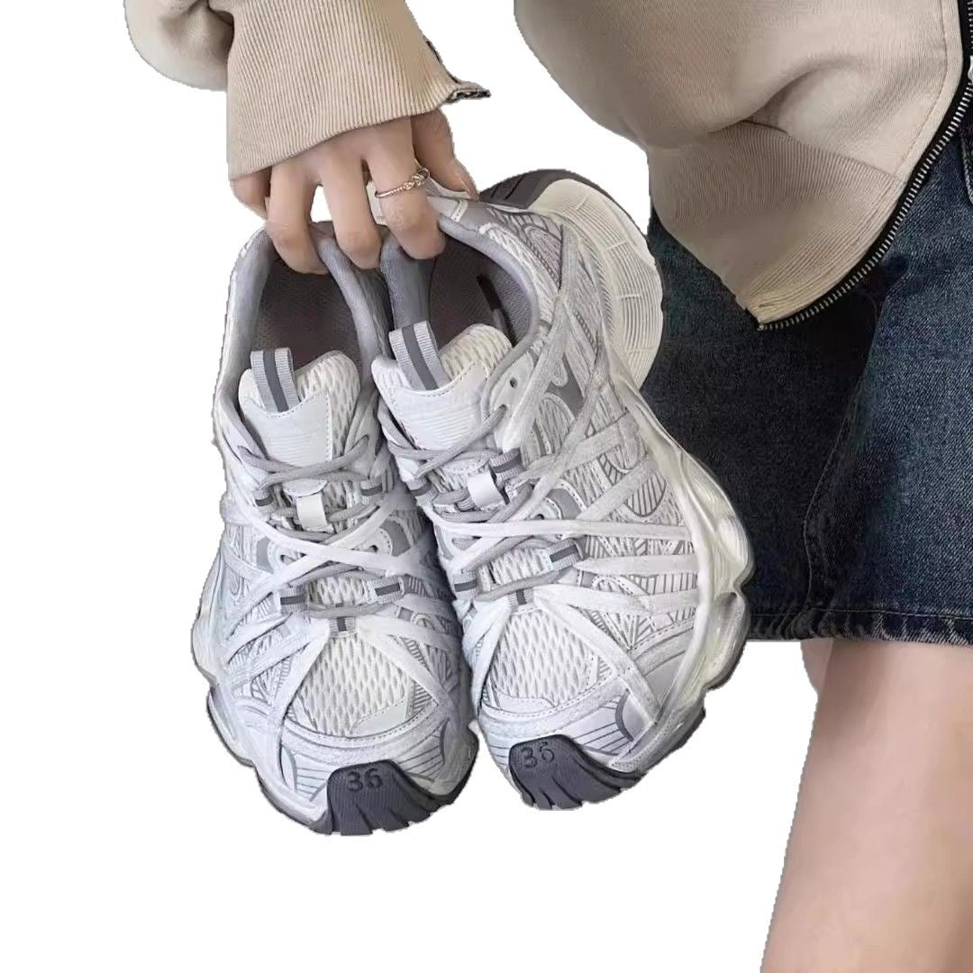 2025 spring/summer new strappy platform daddy shoes men's and women's shoes are super good-looking, mesh sneakers are trendy, versatile and breathable