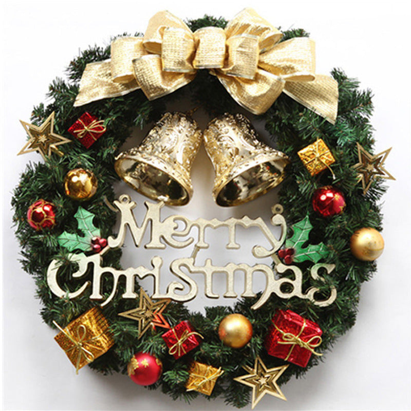 Christmas decoration door pendant hanging rattan circle Christmas wreath 30cm 40cm 50cm 60cm hotel shopping mall decoration