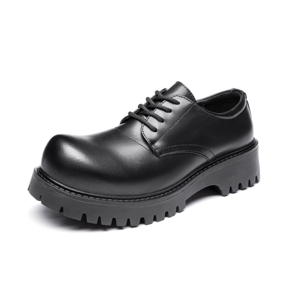 Leather shoes men's business formal wear british casual black big-toe shoes men's high commuter derby shoes 81026-1
