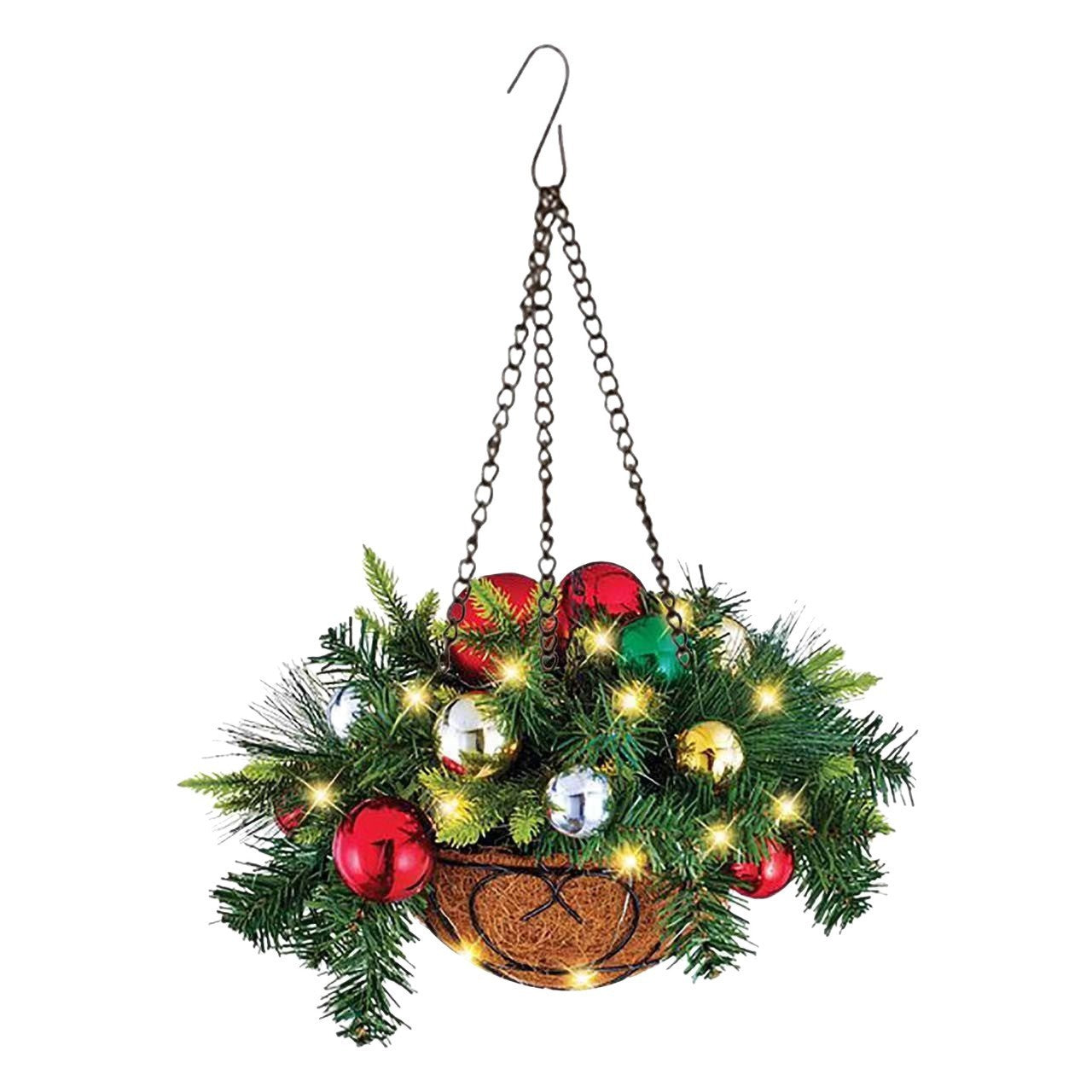 Cross-border Christmas hanging basket wreath European and American home hanging decorations holiday decoration artificial Christmas hanging basket