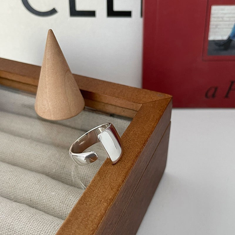 South Korea's new plain ring women's niche ins high-end sense opening adjustable ring wholesale foreign trade cross-border ring