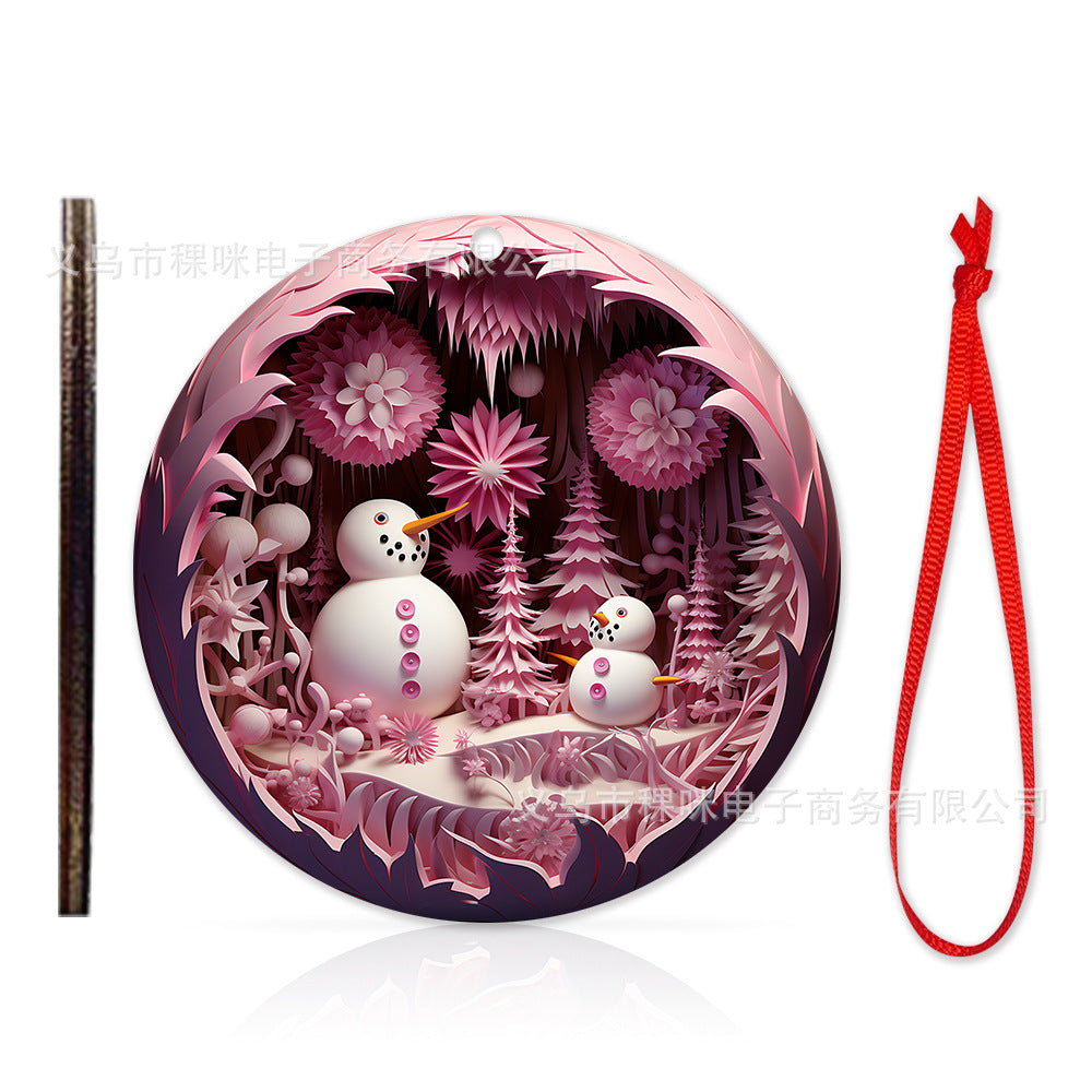 Cross border wooden pendant Christmas decoration Christmas tree hanging holiday craft wooden pendant cartoon gift