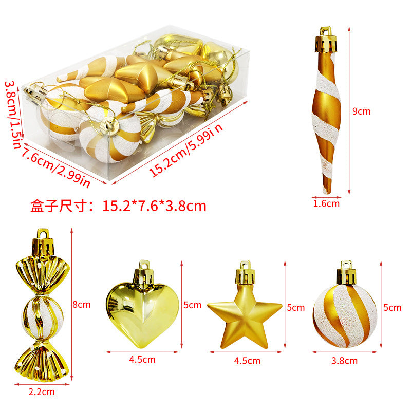Cross-border new Christmas decoration gift box set, a variety of small painted pendants, Christmas tree gifts, ornaments, party supplies