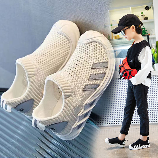 Children's net shoes 2025 spring and summer new breathable girls coconut shoes soft sole non-slip one foot sneakers for boys trend