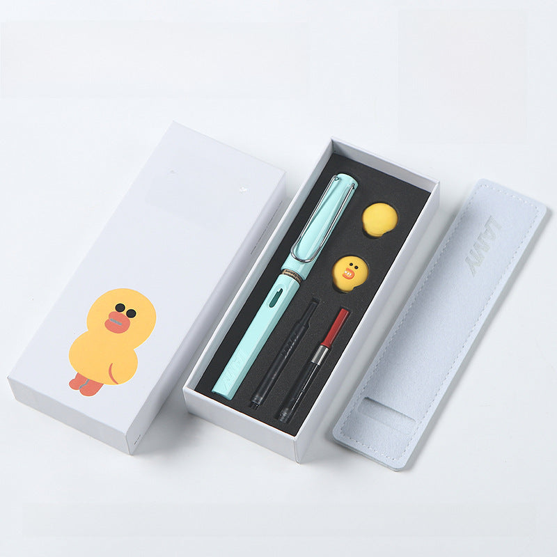 Spot German Lingmei cartoon student practice special fountain pen EF gift box ink sac ink souvenir wholesale on behalf of the wholesale