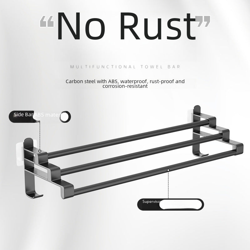 Bathroom non-perforated towel hangers, toilet towel hangers, toilet towel rods, toilet wall mounts, towel rails, shelves