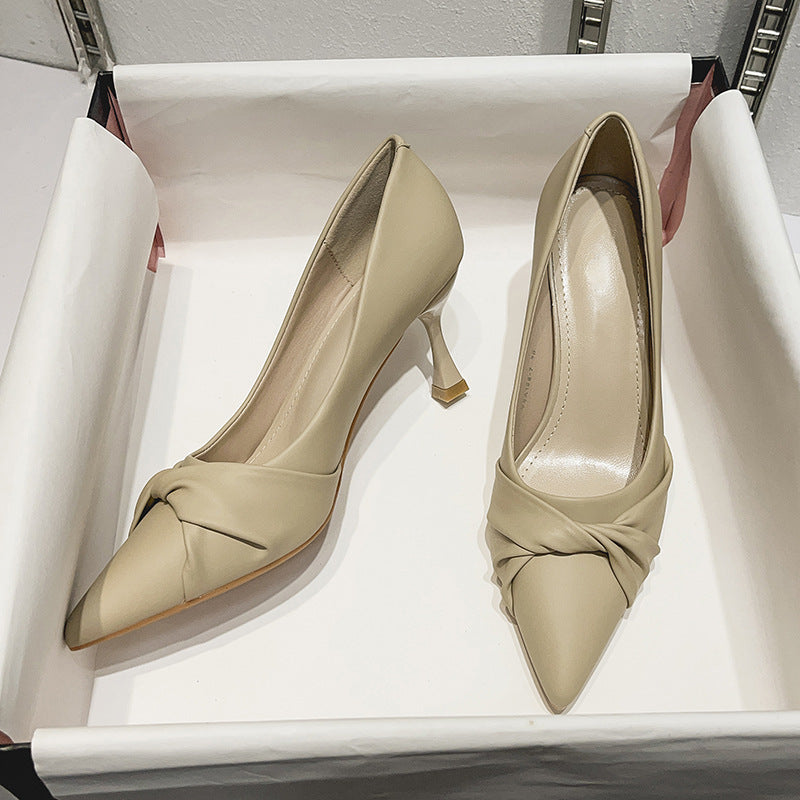 Design sense niche temperament high heel women's stiletto heel 2025 autumn new French elegant banquet pointed toe shoes