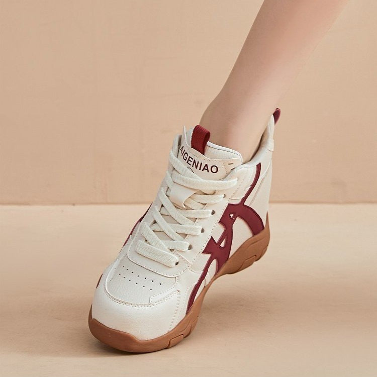 Forrest Gump women's anti-slip and wear-resistant 2025 autumn new lightweight soft-soled German training shoes 10cm invisible inner height increase women's shoes