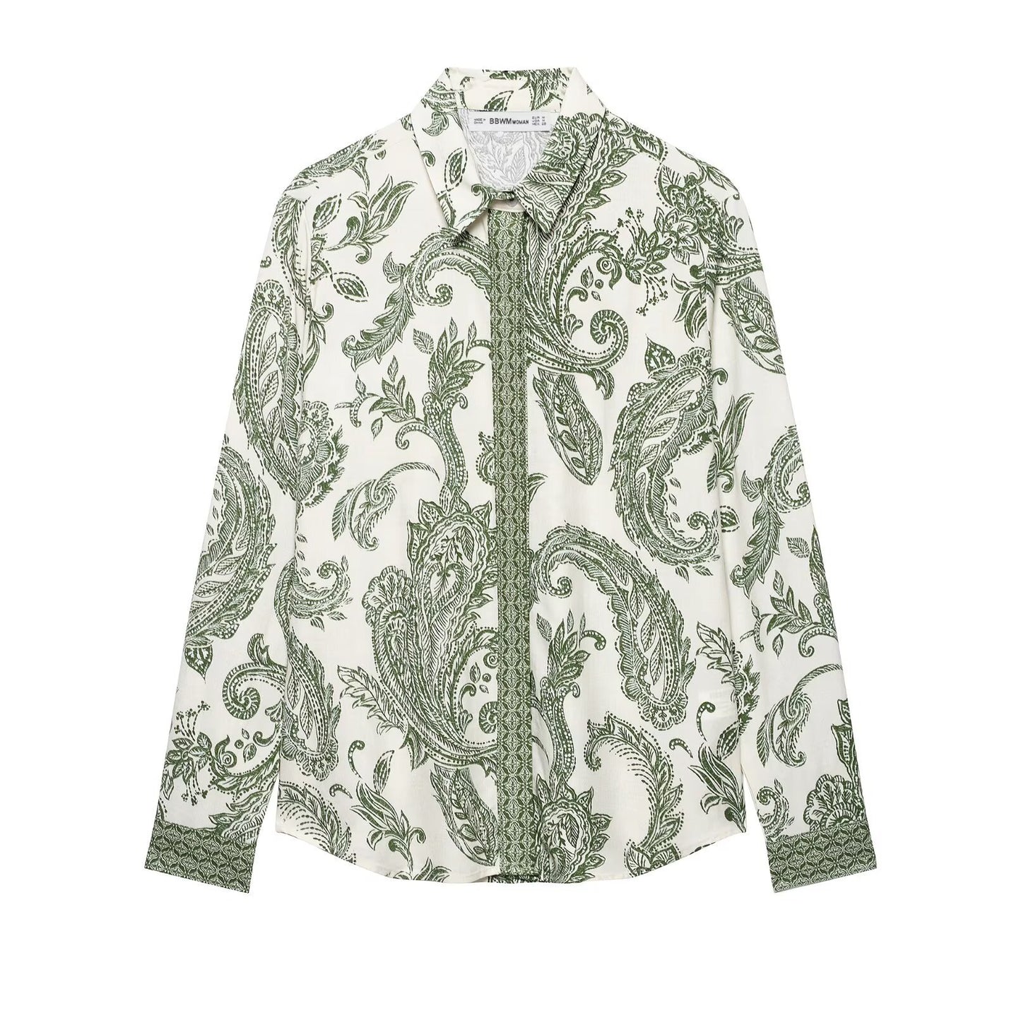 Cross-border foreign trade women's clothing 2025 spring new casual fashion printed long sleeve shirt set