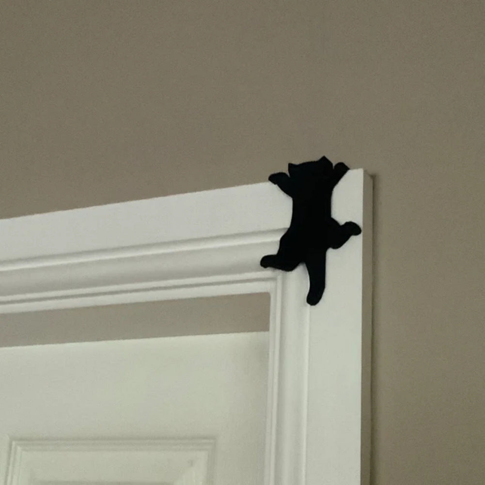New cute door frame decoration wooden crafts Farm hanging black cat silhouette home door picture frame decoration