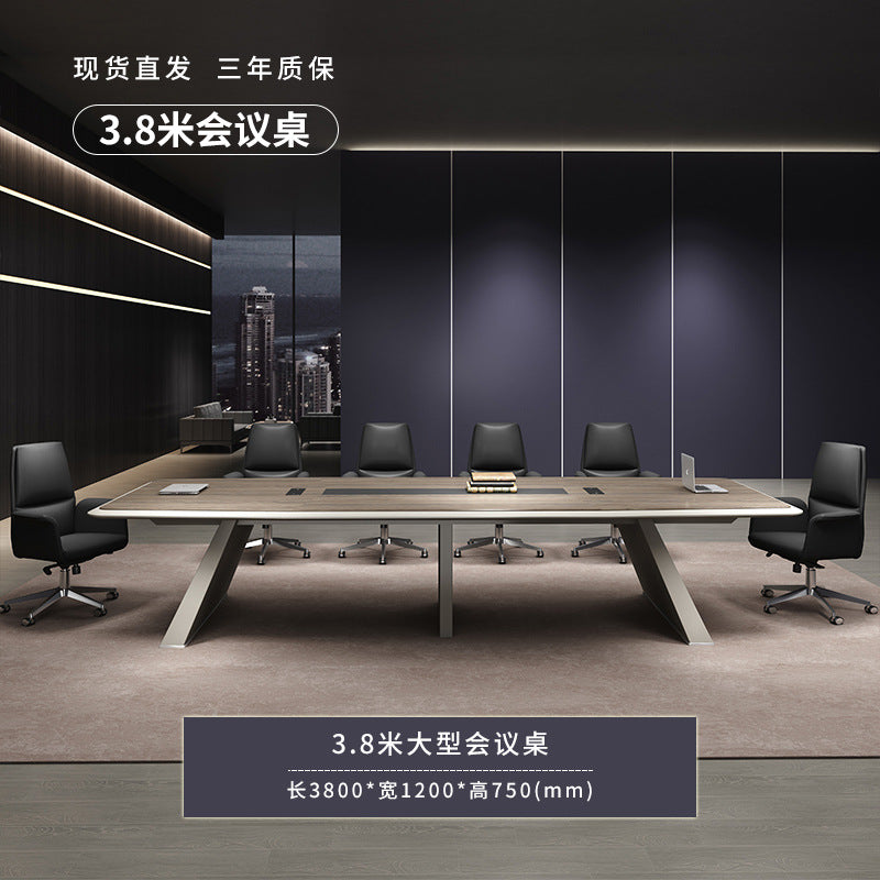 Conference table, long table, simple modern desk, training table, with functional wire box, meeting room, Meeting table