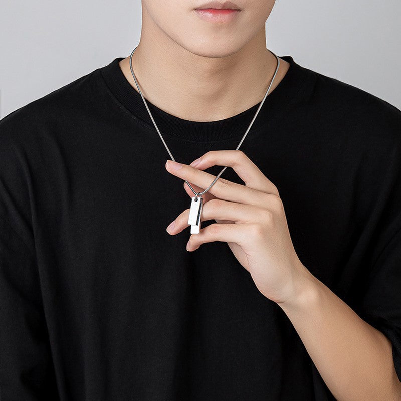 MLD necklace men's trendy niche design simple and versatile hip-hop personality pendant titanium steel men's decorative pendant accessories