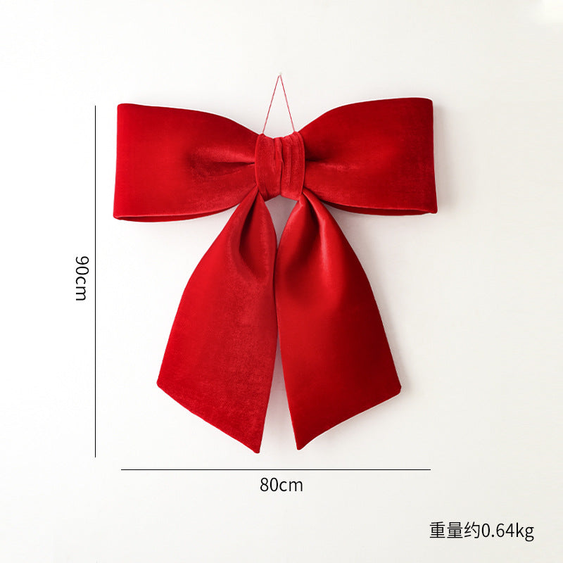 Amazon Cross-border Christmas Korean Large Fleece Finished Product Three-Dimensional Christmas Bow Hotel Christmas Tree Decoration