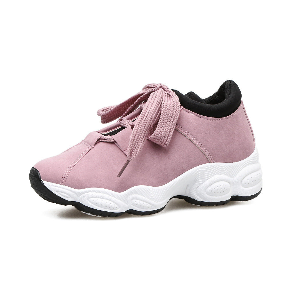 2025 Spring New Women's Shoes Casual Shoes Korean Version Student Platform Sneakers Running Shoes Women's Single Shoes Trendy Shoes