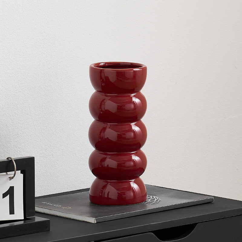 Medieval style vase Nordic ins new house ceramic simple fashion art flower vase designer decorative ornaments