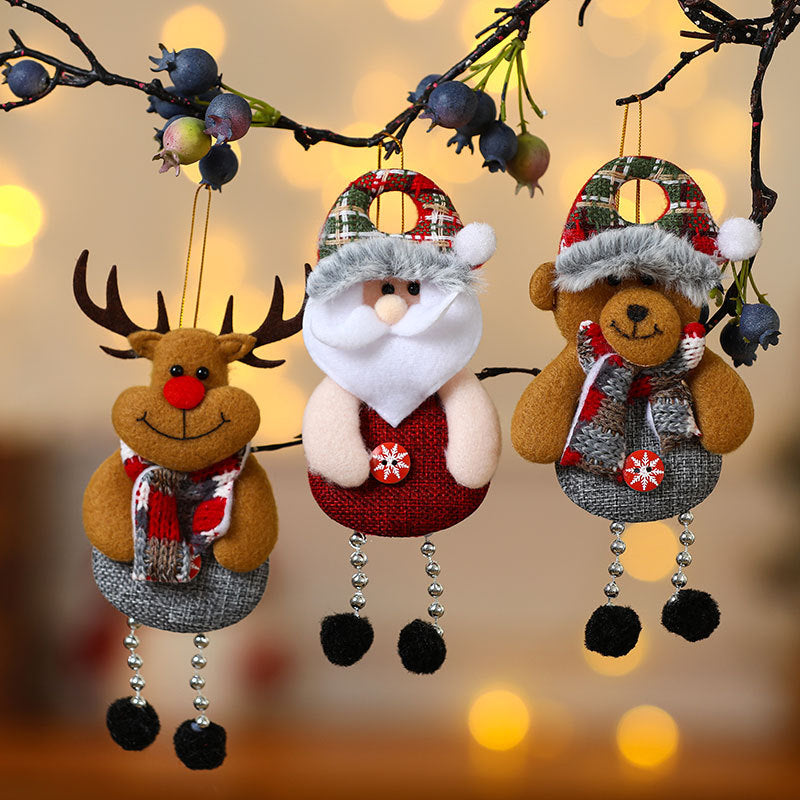 Cross-border new Christmas decoration supplies for the elderly small pendant Christmas tree accessories fabric small ornament gifts