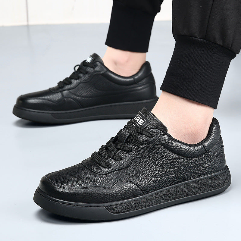 The first layer of cowhide autumn new men's casual shoes leather comfortable men's leather shoes white shoes board shoes men's shoes trend