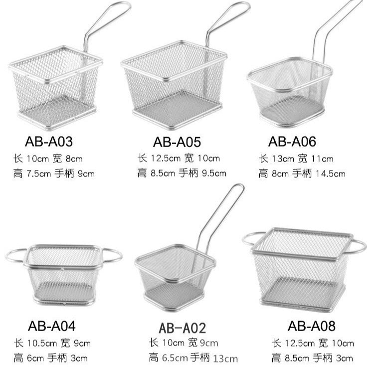 304 stainless steel mini fries basket small fried basket american snack basket fries fried basket creative tableware