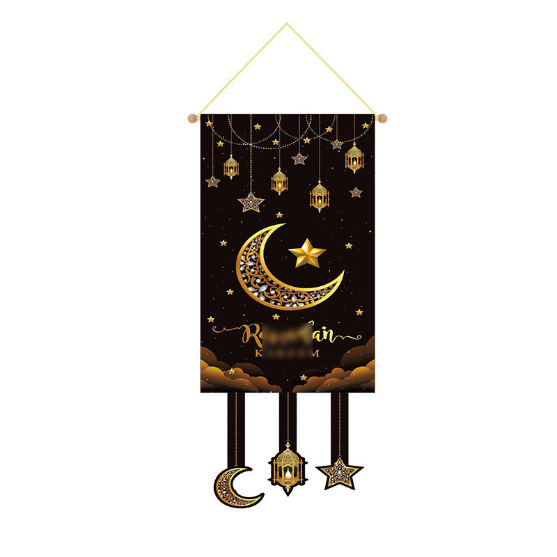 Cross-border classic plaid Christmas flag decoration couplet lantern elf family restaurant KTV shopping mall holiday decoration