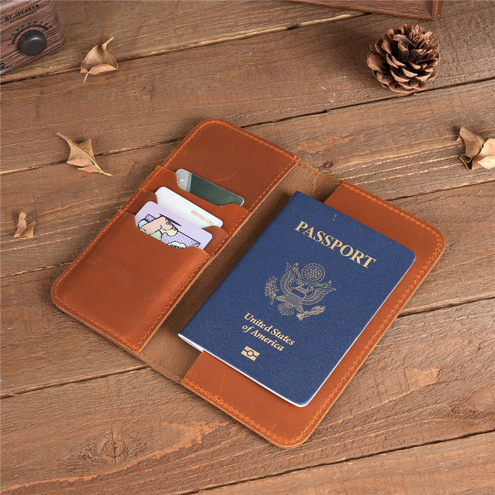 1082 men's leather Crazy Horse leather long wallet wallet card pack air ticket check bag storage Guangzhou factory delivery