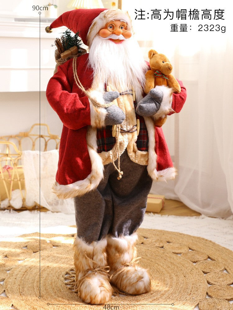 Cross-border hot sale Santa Claus doll ornaments Christmas scene decoration welcome hotel window table decoration