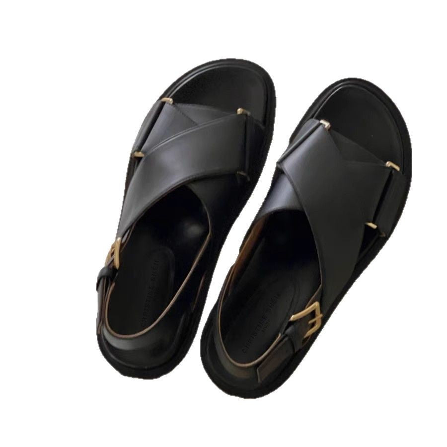 35-44 sizes classic versatile open-toe platform sandals for women summer fairy style to show feet little lady Roman sandals for women