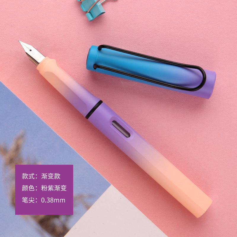 Zhengzi colorful gradient color fountain pen dual-purpose student pen can be exchanged for ink sac color gradient printable LOGO pen