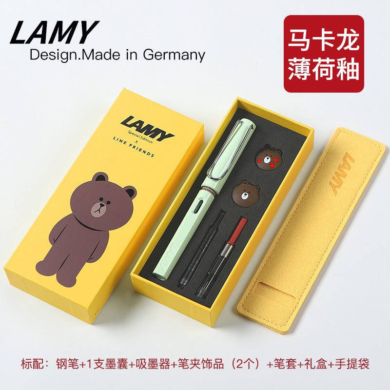 Spot German Lingmei cartoon student practice special fountain pen EF gift box ink sac ink souvenir wholesale on behalf of the wholesale