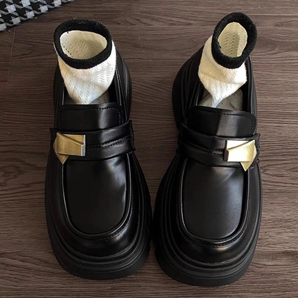 With skirt thick-soled British style loafers women's spring 2025 new JK versatile Japanese heightened small leather shoe list