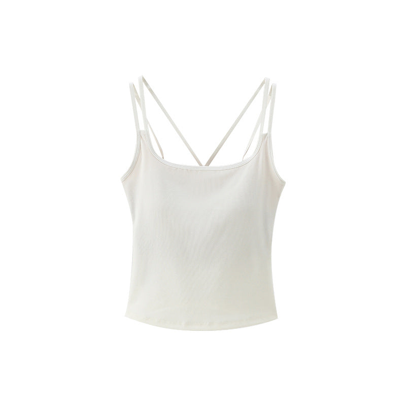 [7A Antibacterial Lyocell] cool feeling with chest pad, camisole camisole female cover side breasts, wear white underwear on the back