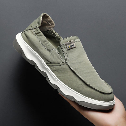 Old Beijing cloth shoes men's new summer thin slip-on shoes breathable driving casual canvas shoes trendy shoes