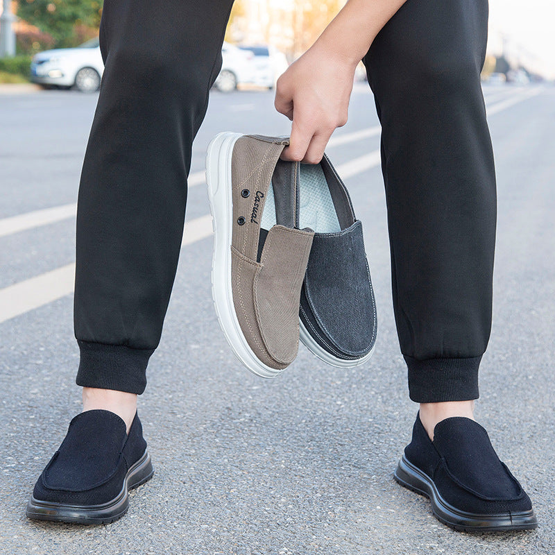 Extra large size men's shoes 45 size 48 size men's sneakers slip-on casual canvas shoes lightweight soft-soled dad shoes driving shoes
