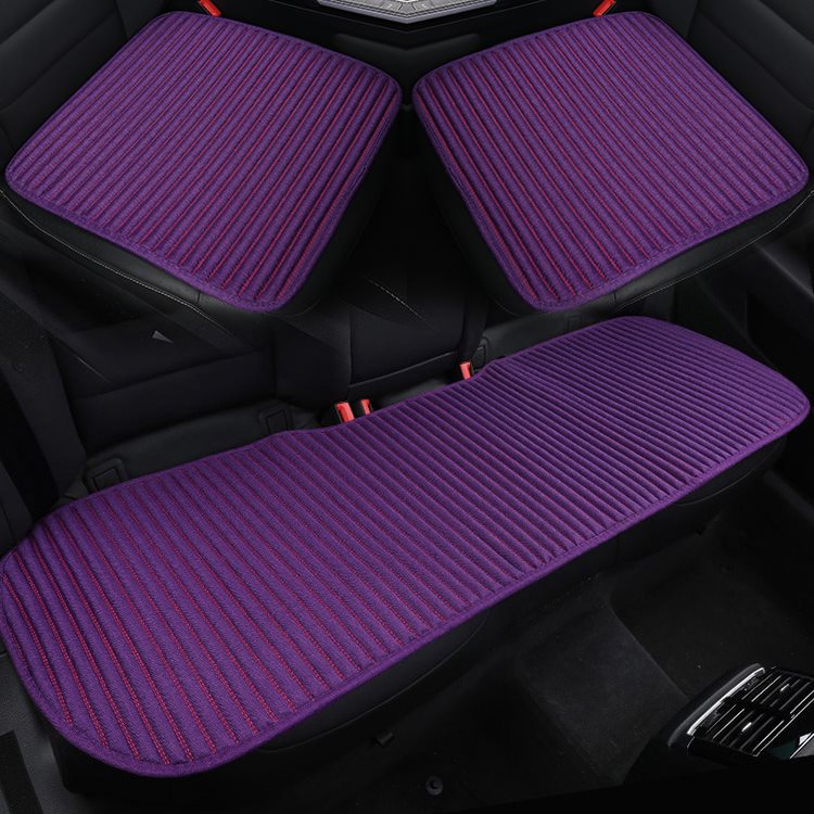 Buckwheat husk car cushion monolithic all-season universal backless linen three-piece anti-slip and tie-free health seat cushion