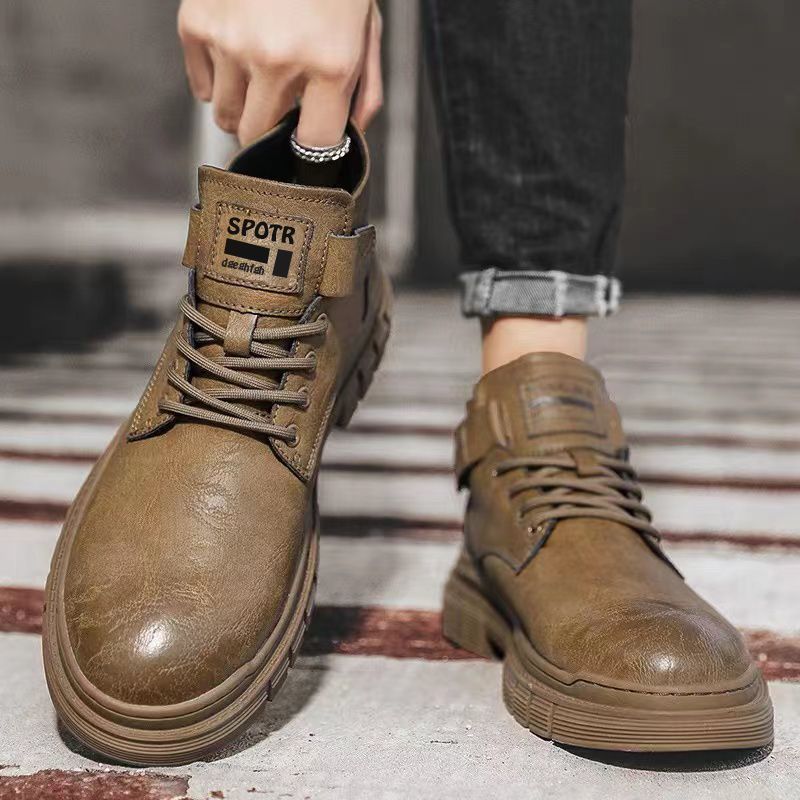 2023 New Winter Hot Martin Boots Men's British Style High-Top Shoes Men's Leather Shoes Men's Shoes Autumn Cargo Shoes