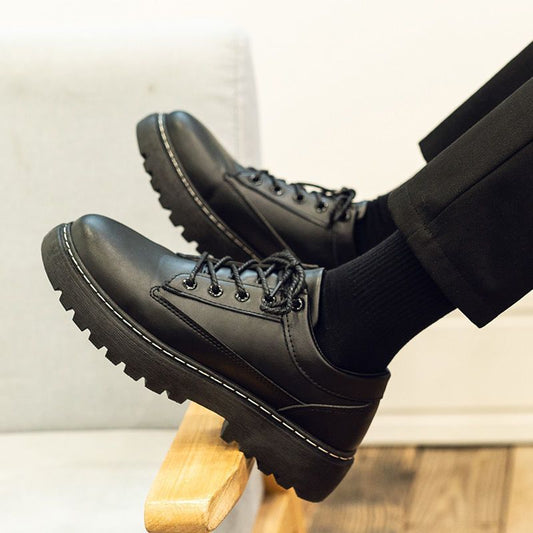 Chef shoes men's non-slip waterproof kitchen men's small black shoes work leisure work leather shoes men's business small leather shoes men