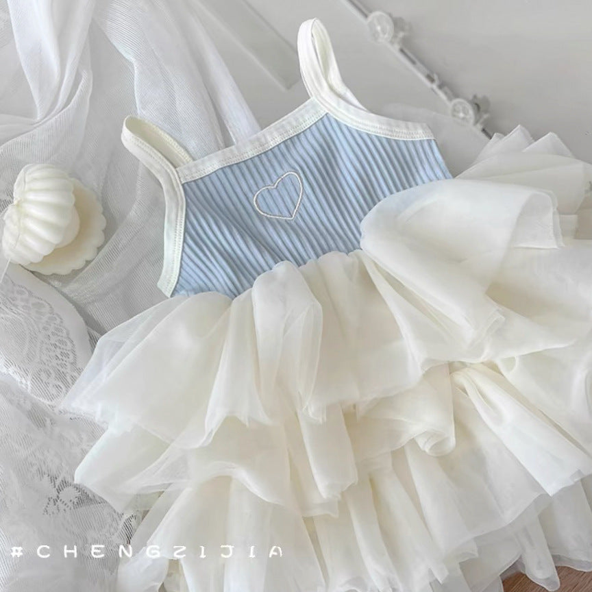 2025 Summer New Baby Girl Foreign Cake Skirt Princess Skirt Girls Clothes Suspendron Dress Puffy Skirt Tide
