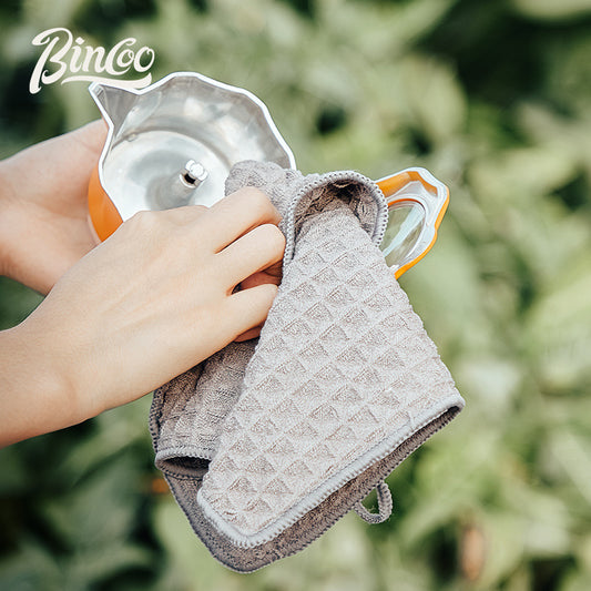 Bincoo barista bar towel, milk tea shop, coffee machine special rag, absorbent cleaning cloth, white small square towel