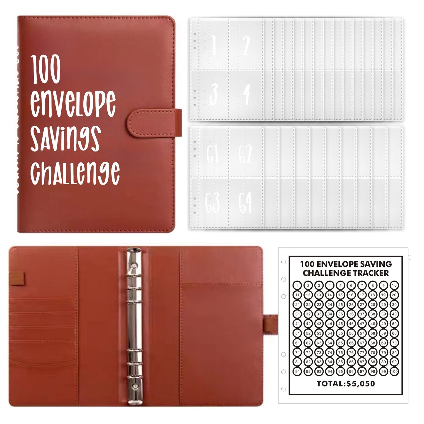 100EnvelopeChallenge Flipbook Couple Challenge Event Cash Envelope Budget Planning Notebook