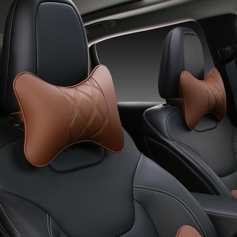 Car neck pillow car interior products a pair of leather car small pillows bone pillows car supplies four seasons