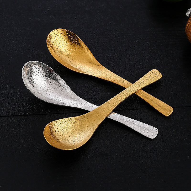 304 stainless steel spoon kindergarten soup spoon Korean rice spoon golden soup soup children's spoon small creative restaurant spoon
