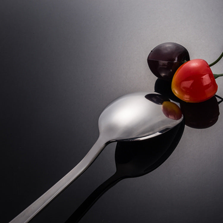 Korean Stainless Steel Spoon Chopsticks Set Thickened Barbecue Restaurant Tableware Flat Chopsticks Silver Elegant High-end Tableware