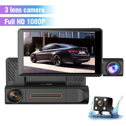 New three-record high-definition camera, night vision, three-way reversing image, all-in-one vehicle-mounted dash cam, Amazon
