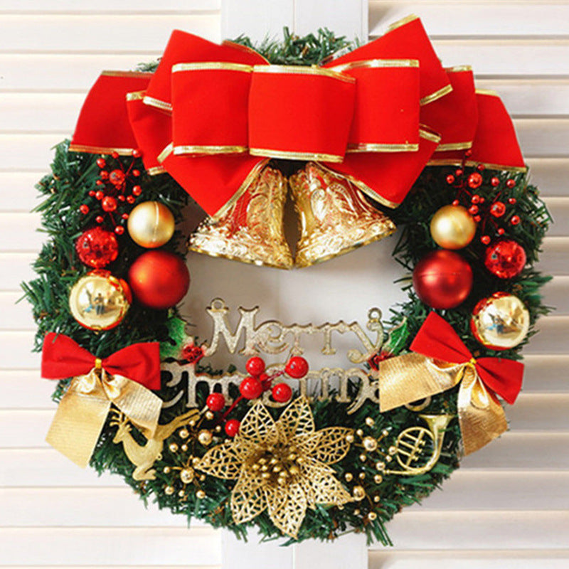 Christmas decoration door pendant hanging rattan circle Christmas wreath 30cm 40cm 50cm 60cm hotel shopping mall decoration