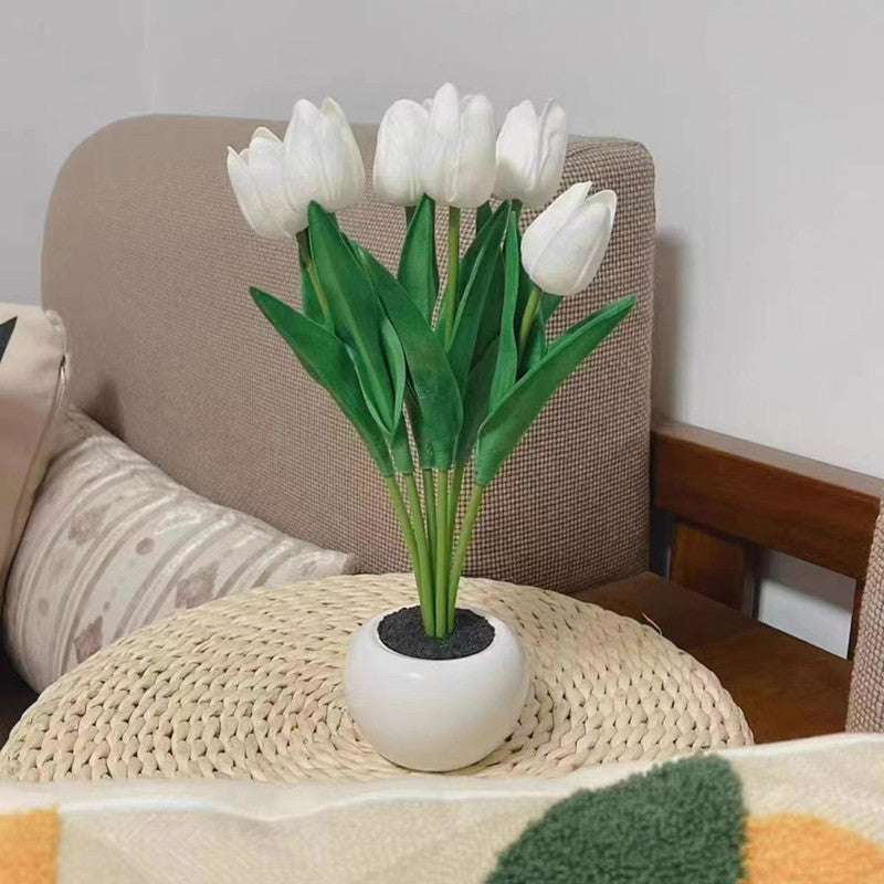 LED tulip night light simulated bouquet ornaments bedside decoration ambient light home dimmable