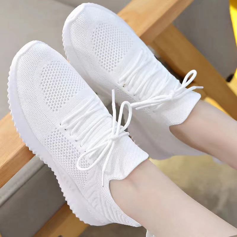 2025 Spring/Summer Fashion: Athleisure, Breathable and Lightweight, Korean Shoes, Trendy Coconut Shoes, Flying Woven Mesh Women's Shoes