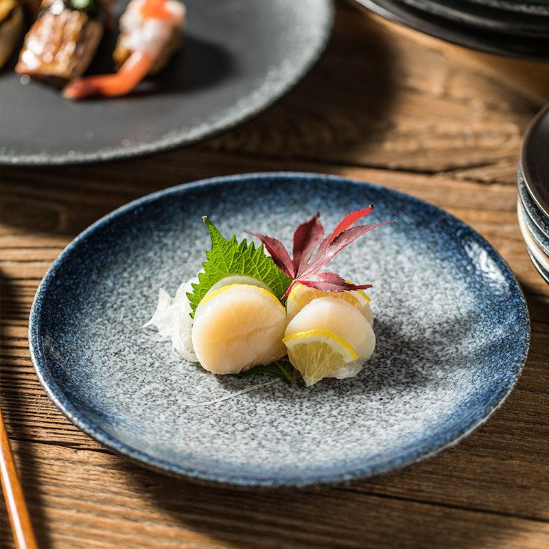 Japanese shallow plate flat plate 12 inch round steak dinner plate household dish plate cutlery plate breakfast plate salad plate