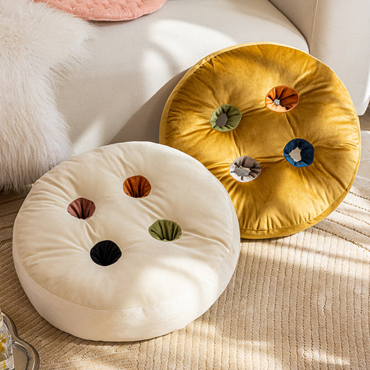 ins style thickened tatami futon home cushion fabric round chair cushion office seat cushion briquette soft fart cushion