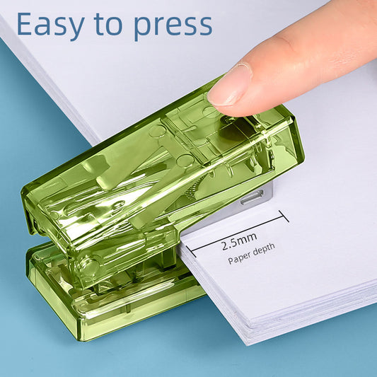 Huajie manufacturers wholesale transparent mini stapler student stapler No. 12 small household multi-function book machine