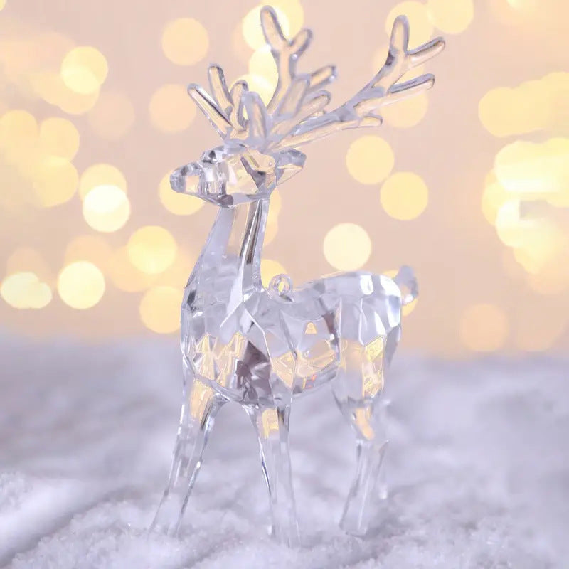 Acrylic Christmas Pendant Christmas Christmas Gift Ornament Mall Festive Atmosphere Transparent Crystal Deer Decoration